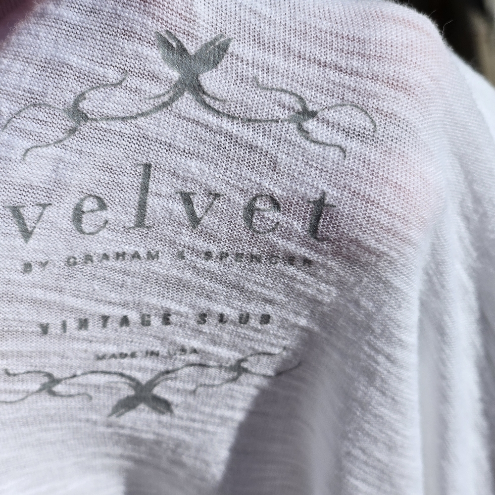 Velvet graham & spencer simpson cotton Vintage slub tee Shirt Top Small - Picture 10 of 10